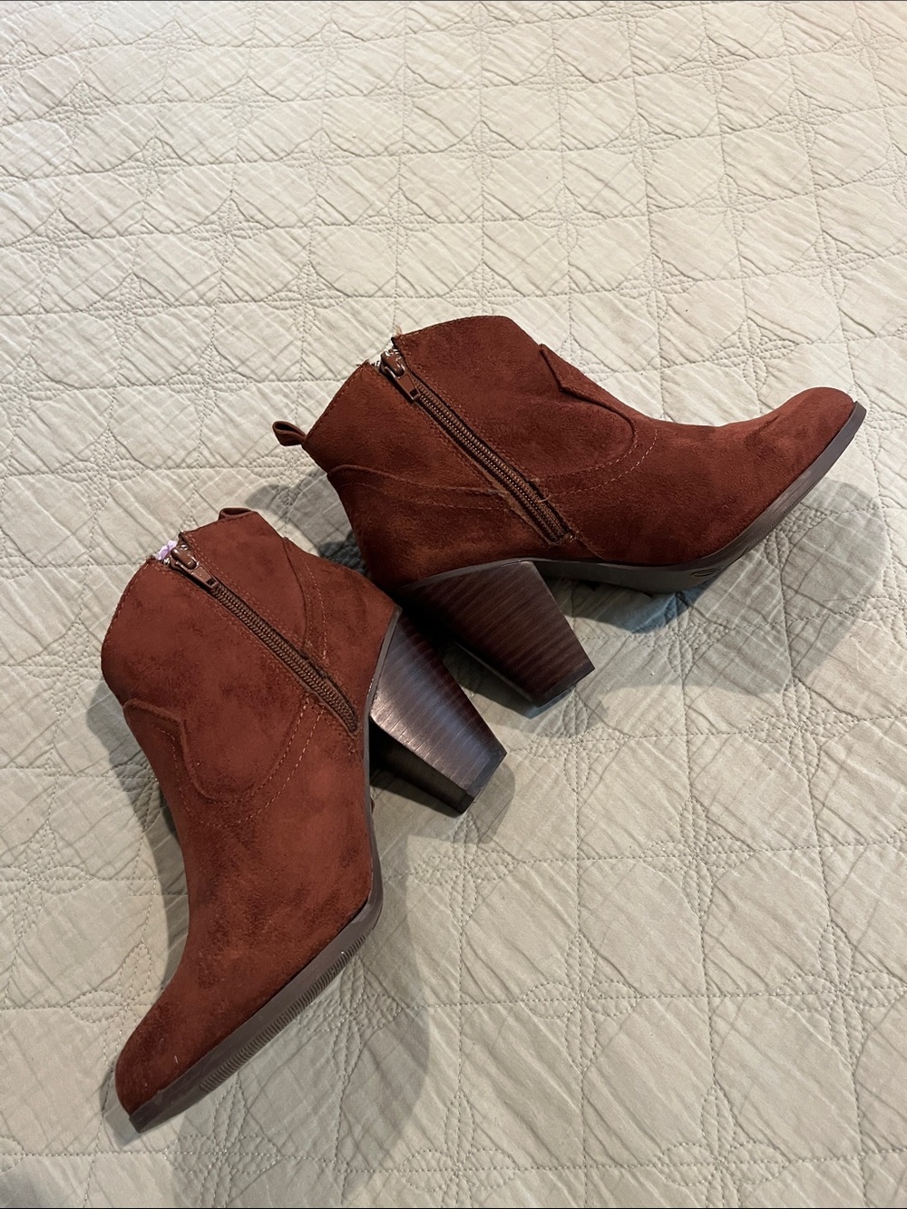 Leather Fringe Suede Ankle Boots in Rich Brown - Picture 14 of 15